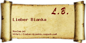 Lieber Bianka névjegykártya